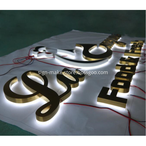 Backlit Stainless Steel Letters Exterior Buliding Signage